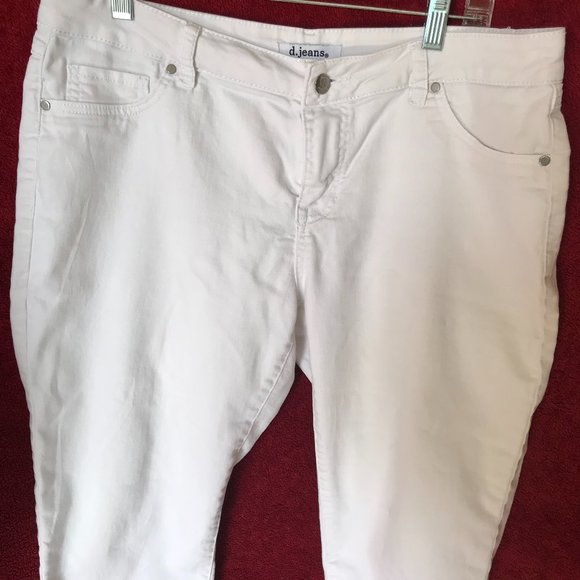 DJ WOMEN CAPRI JEANS WHITE SZ 12 STRETCH GUC - Picture 4 of 8